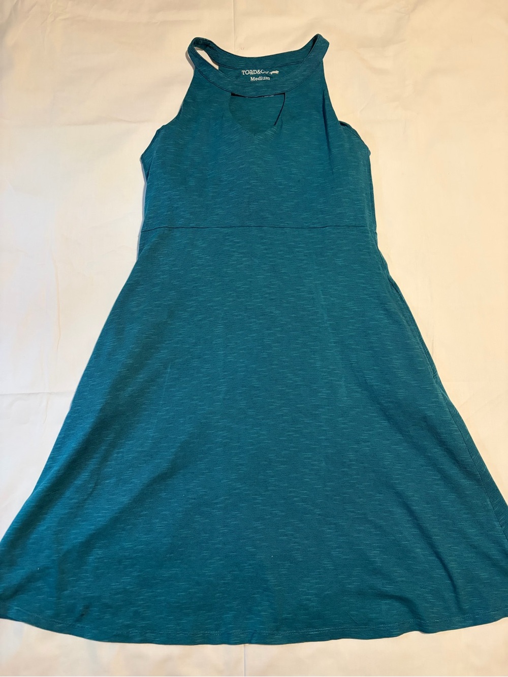 Toad&Co Avalon Dress Women Medium Teal Sleeveless Casual Active Hiking Shelf Bra